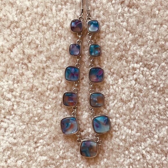 LOFT Geometric Necklace – Silver Chain - Picture 2 of 8